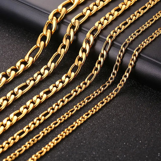 Gold Figaro Chain Necklace Set