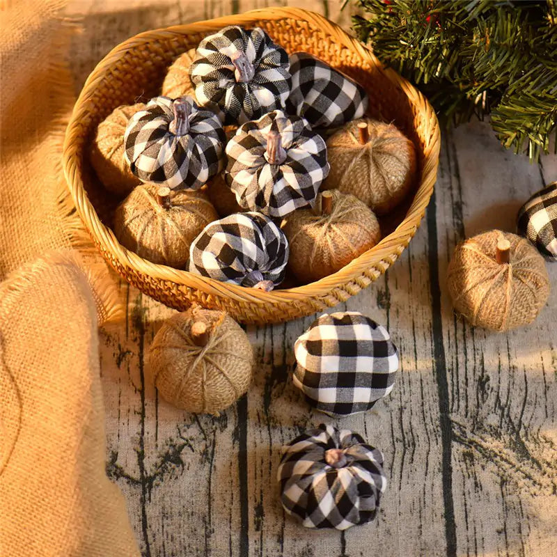 Artificial Burlap Pumpkin