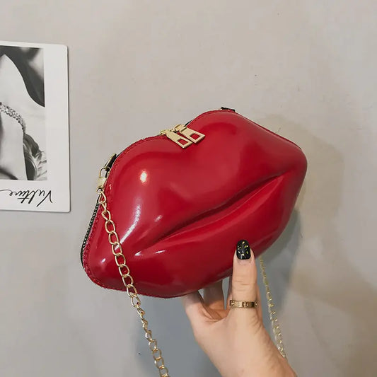 Mini Bags for Women 2023 New Fashion All-match Women. Shoulder Bag Solid Color Zipper Crossbody Patent Leather Lip Chain Bag